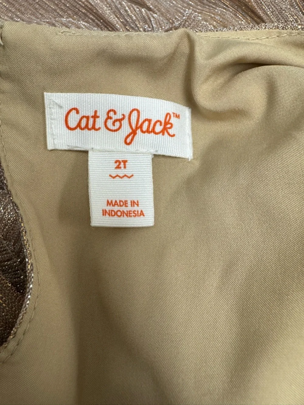 Cat & Jack Shimmery Taupe Ruffle Dress Girls 2T‎ - Picture 8 of 13